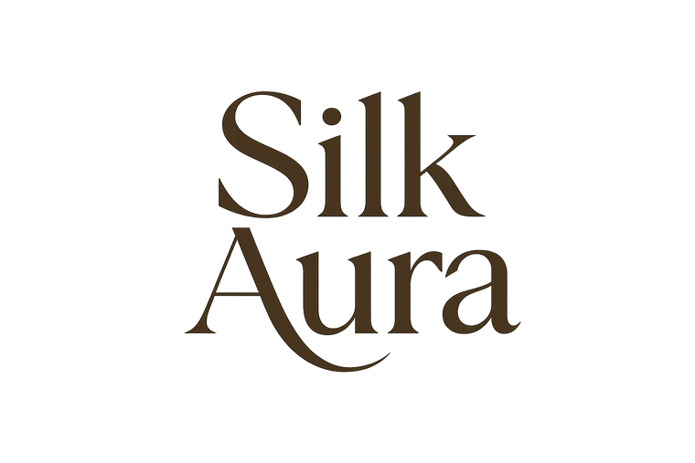 Write the words “Silk Aura” in a beautiful font and turn it into a stylish, well-designed logo.